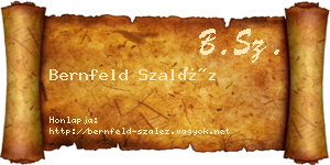 Bernfeld Szaléz névjegykártya
